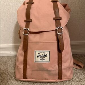 Herschel Supply Company Blush Pink Canvas Backpack XL with Brown Trim